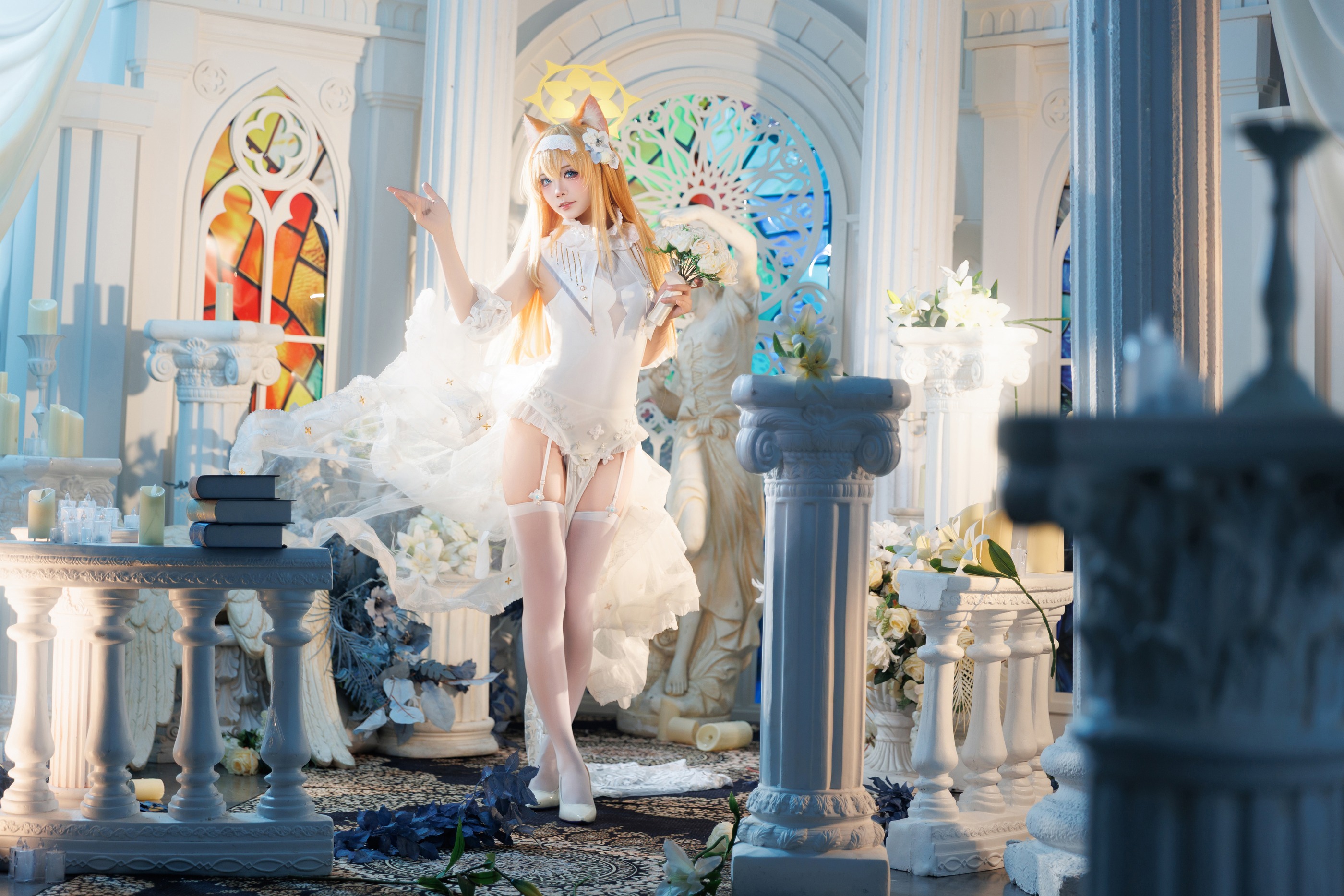 图片[1]-艾西Aiwest – NO.025 蔚蓝档案 伊落玛丽花嫁[31P]-XikXak